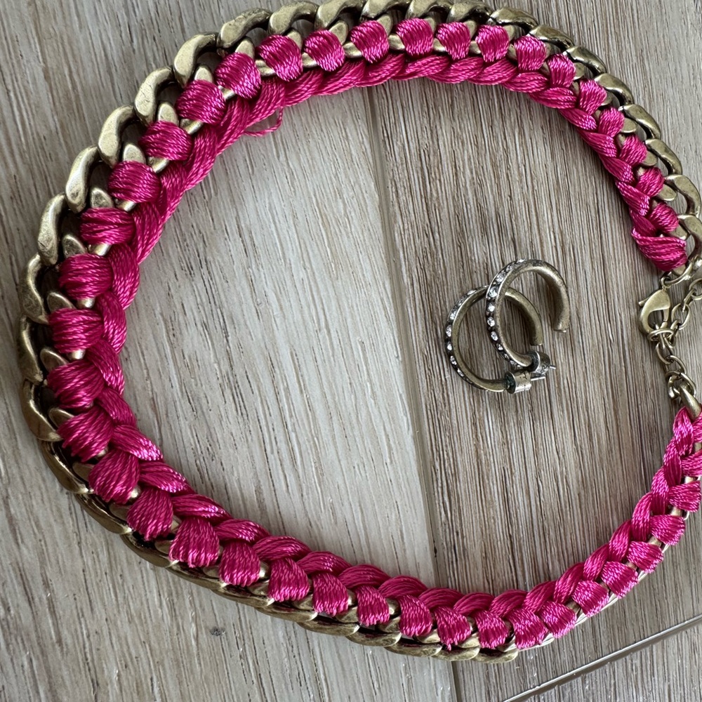💚Chloe + Isabel Fuchsia and Gold Braided Necklace